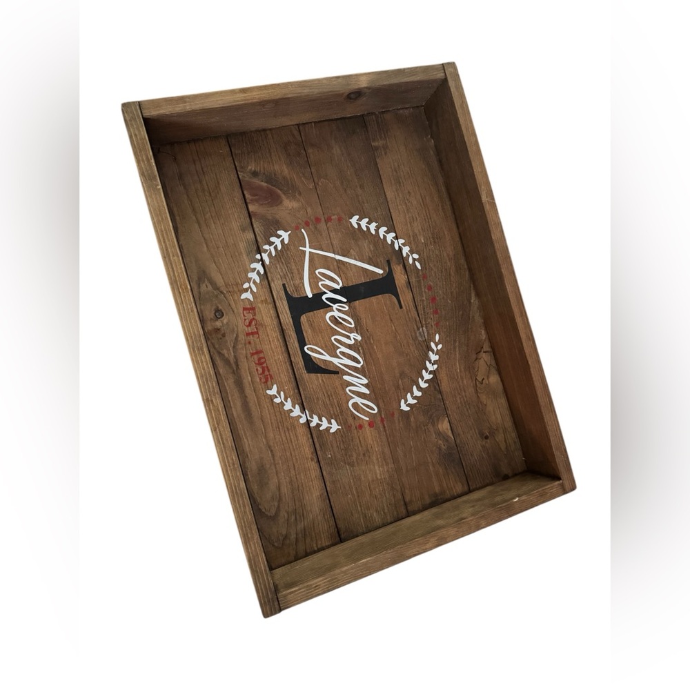 Custom handmade Wooden Serving Tray  Vintage Lavergene Design